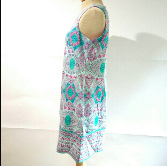 London Times 8 Blue Pink Floral Sleeveless Dress - Picture 4 of 8